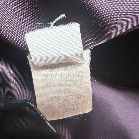 Larry Levine Jacket Womens XL Purple Wool Trench Coat Long Vintage - Picture 14 of 16